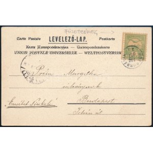 1903 5f füzetbélyeggel feladott képeslap / Postcard with 5f stamp from booklet, HODRUSBÁNYA ...