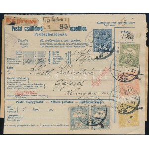 1903 Expressz csomagszállító 1,22K kiegészítéssel, a bélyegek egy része K céglyukasztással ...