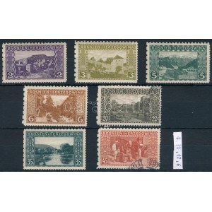 1906 7 db bélyeg 9:12:12:6 vegyes fogazással / 7 stamps with 9:12:12:6 mixed perforation