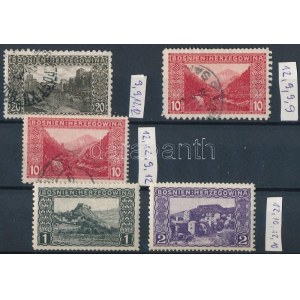 1906 5 db vegyes fogazatú bélyeg / 5 stamps with mixed perforation