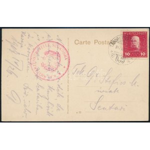 1917 Tábori posta képeslap 10h bérmentesítéssel K.u.k. MILITARZENSURSTELLE SCHKODRA + TP 639...