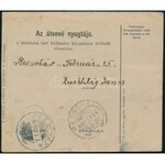 1917 Tábori posta csomagszállító 2K bélyeggel / Field post parcel card with 2K franking FP 530...