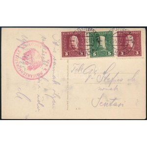 1918 Tábori posta képeslap / Field postcard  + EP TIRANA b + K.u.K. MILITÄRZENSURSTELLE SCHKODRA ...