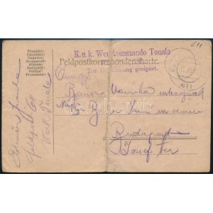 191 Tábori posta levelezőlap (hajtott) / Field postcard K.u.k. Werkkommando Tonale + FP 611 (folded...