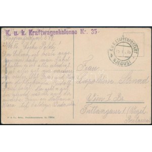1916 Képeslap / Postcard K.u.k. Kraftwagenkolonne Nr. 35 + EP NJEGUSI b