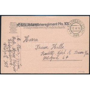 1916 Tábori posta levelezőlap / Field postcard K.u.k. Infanterieregiment No.101. + EP 309