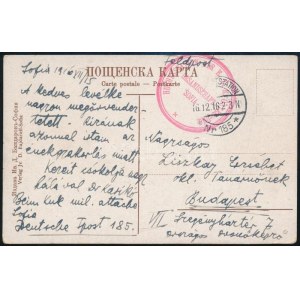 1916 Német tábori postán küldött képeslap Budapestre / Postcard sent by German field post to Budapest ...