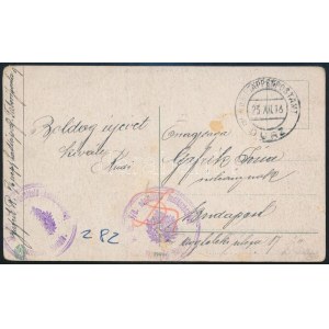1916 Tábori posta képeslap (szakadás) / Field postcard M.kir. V/6 népfölkelő hadtápzászlóalj gazdasági hivatala ...