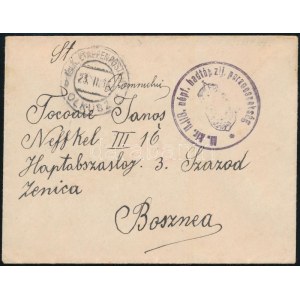 1916 Tábori posta levél / Field post cover M.kir. II./18. népf. hadtáp zlj. parancsnokság + EP OLKUSZ b...
