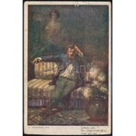 1917 Tábori posta képeslap / Field postcard K.u.k. Husarenregiment Graf von Hadik + EP VALJEVO b...