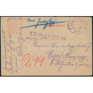 1917 Tábori posta levelezőlap / Field postcard M. kir. budapesti 30. népf. gy. ezred + K.u.k. FELDPOSTAMT 557...