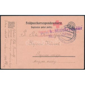 1917 Tábori posta levelezőlap / Field postcard Lazaret Kasarna Mar. Hory