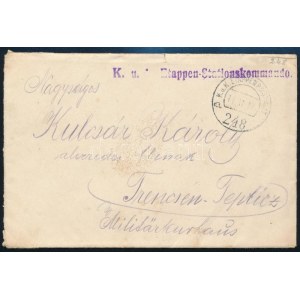 1917 Tábori posta levél / Field post cover K.u.k. Etappen-Stationskommando + EP 248 a