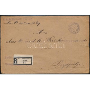 1918 Ajánlott tábori posta levél / Registered field post cover EP PLEVLJE b
