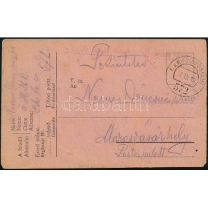 1918 Tábori posta levelezőlap / Field postcard FP 572