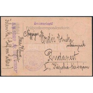 1914 Tábori posta levelezőlap / Field postcard S.M.S. KR. ERZH. RUDOLF