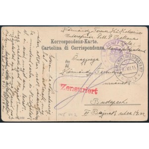 1915 Tábori posta képeslap / Field postcard S.M. S. BELLONA