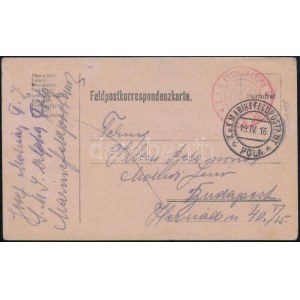 1916 Tábori posta levelezőlap / Field postcard K.U.K. KRIEGSMARINE S.M.S. ALPHA