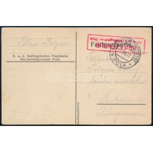 1917 Tábori lap / Postcard BRIEFZENSUR der k.u.k. Seeflugstation Pola + MFP POLA