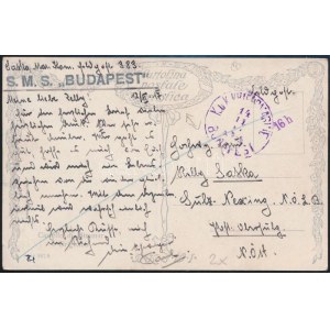 1917 Tábori posta képeslap / Field postcard S.M.S. BUDAPEST
