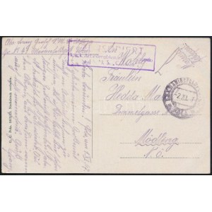 1917 Tábori posta képeslap / Field postcard S.M.S. Custoza