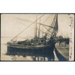 1917 Tábori posta fotó képeslap kikötőről, Sebenicoból / Field postcard S.M.SCHIFF VULKAN
