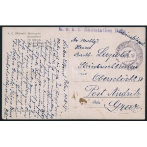 1917 Tábori posta képeslap / Field postcard K.u.K. U-Bootsation Pola