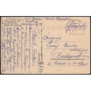 1918 Tábori posta képeslap / Field postcard S.M. SCHIFF VULKAN