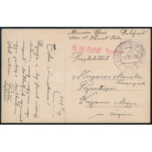 1918 Képeslap / Postcard S.M.Schif Komet + MFP POLA m - Pápateszér