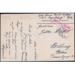 1918 Tábori posta képeslap / Field postcard S.M.S. Tegetthoff