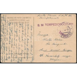 1918 Tábori posta képeslap / Field postcard S.M. TORPEDOBOOT VIII. + SEBENICO