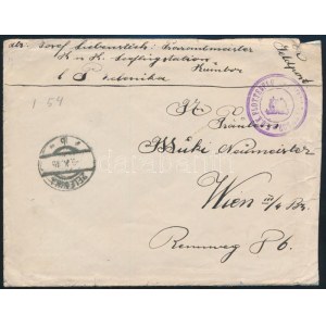 1915 Tábori posta levél / Field post cover K.U.K. FLOTTENFLUGABTEILUNG KUMBOR + ZELENIKA ...