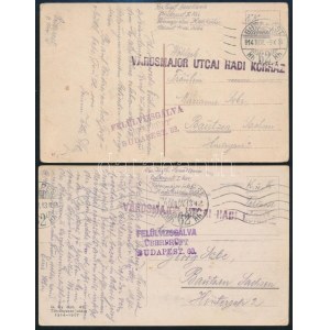 1914 2 db képeslap a Városmajor utcai hadi kórházból Németországba ...