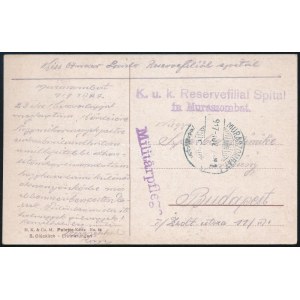 1917 Tábori posta képeslap / Field postcard K.u.k. Reservefilial Spital in Muraszombat