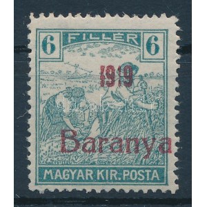 Baranya I. 1919 Arató 6f Signed: Bodor