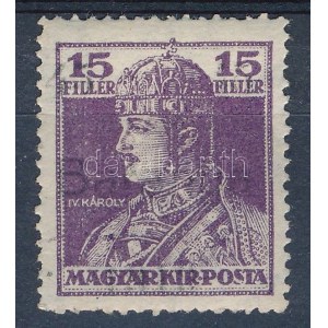 Baranya I. 1919 Károly 45f/15f próbanyomat / Mi VII proof. Signed: Bodor