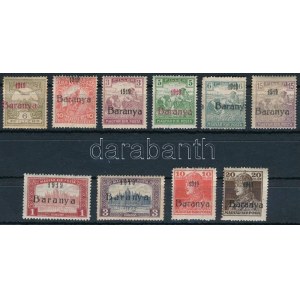 Baranya I. 1919 10 klf bélyeg antikva számokkal (26.400) / 10 different stamps with antique numbers. Signed...