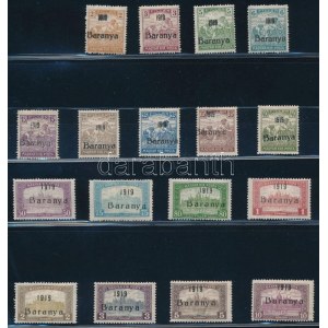 Baranya I. 1919 17 klf bélyeg / 17 different stamps. Certificate: Bilandzic
