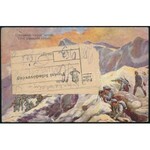 1920 Ajánlott Pécs helyi képeslap 2 db Baranya II. bélyeggel, hátoldalon átadó vevény / Local registered postcard...