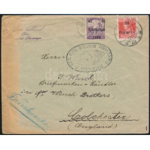 1921 Levél Pécsről Angliába, szerb katonai cenzúrával / Censored cover to England. Signed...