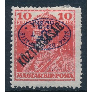 Debrecen I. 1919 Károly/Köztársaság 10f fordított felülnyomással (**55.000) / Mi 56 with inverted overprint. Signed...