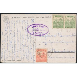 1919 Képeslap debreceni cenzúrával Marosvásárhelyre / Censored postcard