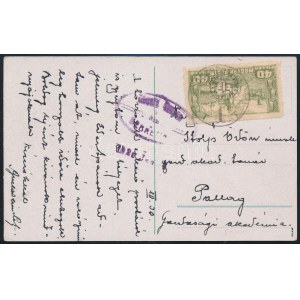 1920 Cenzúrázott képeslap Debrecen II. 40f bérmentesítéssel Pallagra / Censored postcard. Signed...