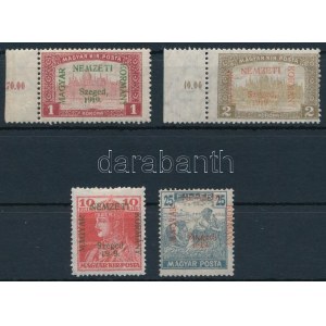 1919 4 klf bélyeg, közte 1-es lemezhiba / 4 different stamps. Signed: Bodor
