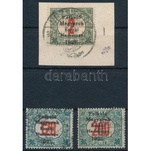 Nyugat-Magyarország V. 1921 3 klf portó bélyeg (**69.000) / Mi 59-61 Signed: Bodor