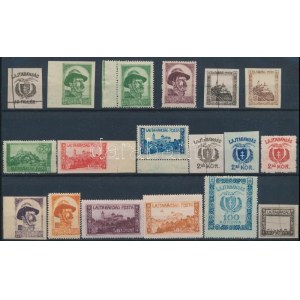 Nyugat-Magyarország VII. 1921 18 db fogazott illetve vágott bélyeg, közte próbanyomatok is / 18 stamps. Signed...