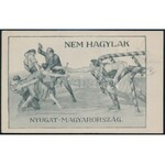 1921 Címzetlen Nyugat-Magyarország képeslap 20f és 40f tarifahelyes bérmentesítéssel / Blank postcard with 20f ...
