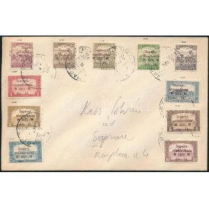 Nyugat-Magyarország VIII. 1921 Teljes sor levélen / Complete set on cover. Signed: Bodor