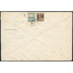 1918 Levél 20 db fiumei bélyeggel (sérült) / Cover with 20 stamps. Signed: Bodor (damaged)