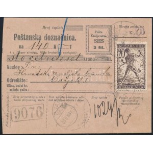 1919.11.21. Horvát nyelvű postautalvány Djakovából küldve Eszékre / PS...